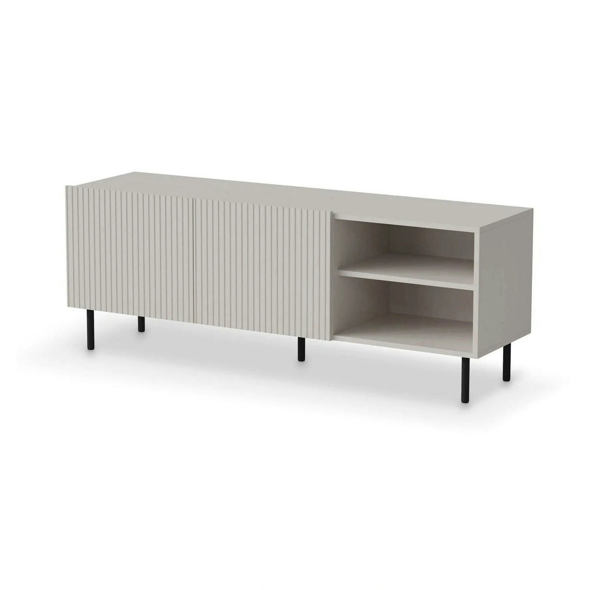 Comoda TV PAXOS RTV-1, casmir/negru, PAL laminat/otel, 150x40x54 cm