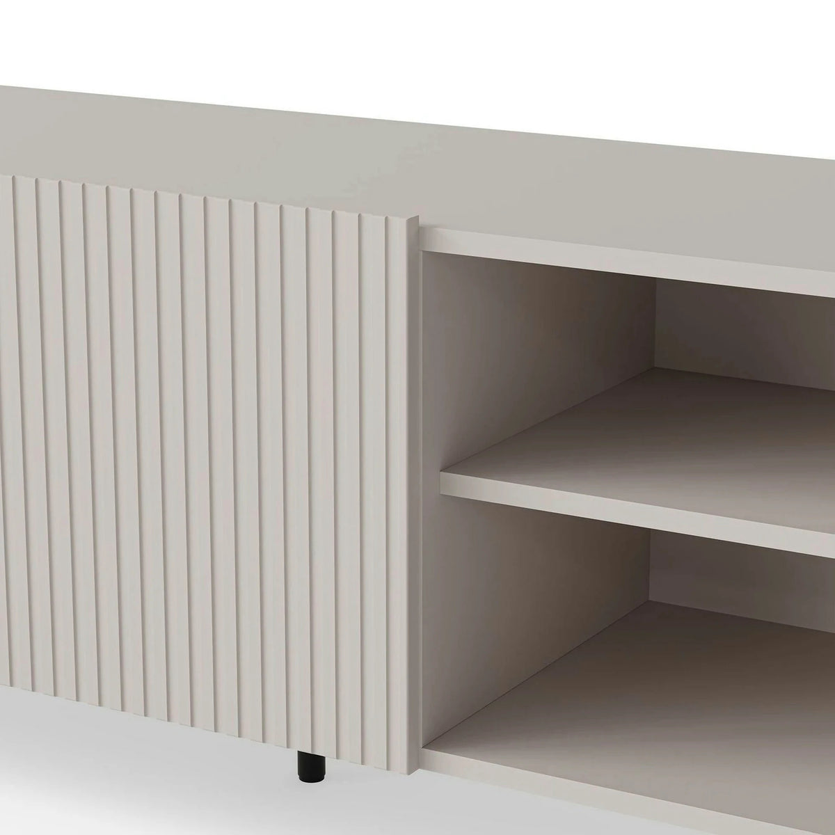 Comoda TV PAXOS RTV-1, casmir/negru, PAL laminat/otel, 150x40x54 cm