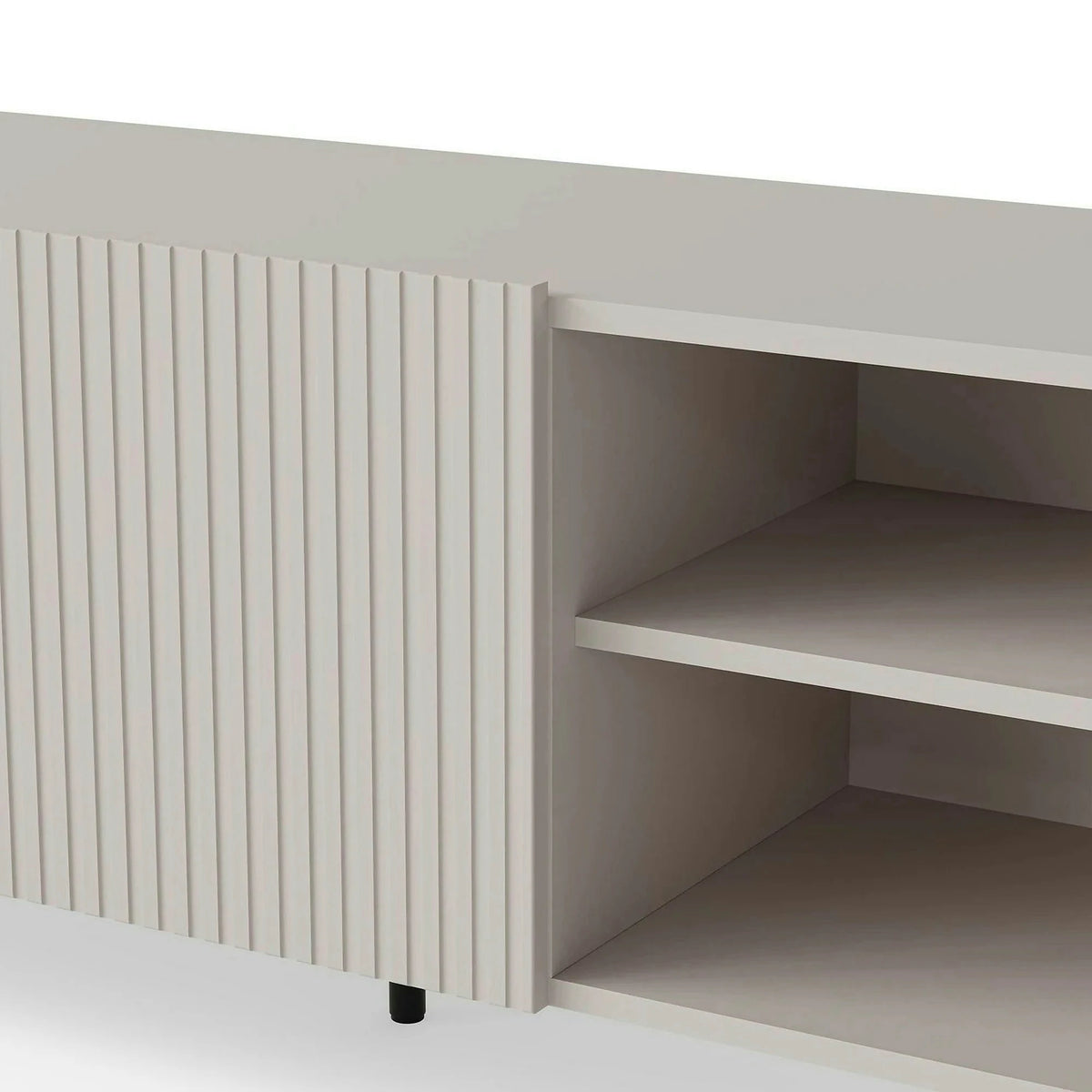 Comoda TV PAXOS RTV-1, casmir/negru, PAL laminat/otel, 150x40x54 cm