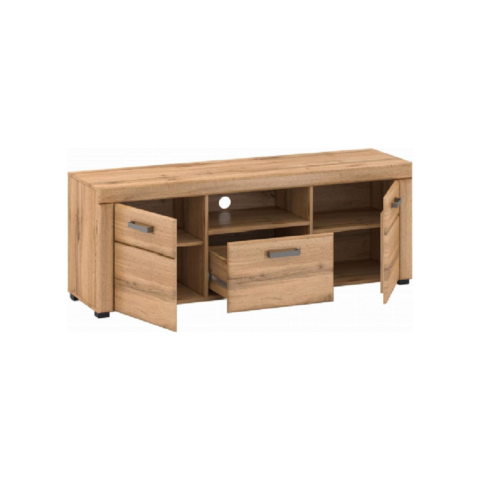 Comoda TV PUSAN B, stejar, 151x41x56 cm