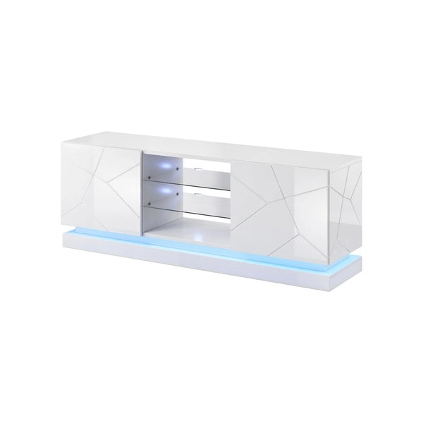 Comoda TV QIU, alb, 160x40x57 cm