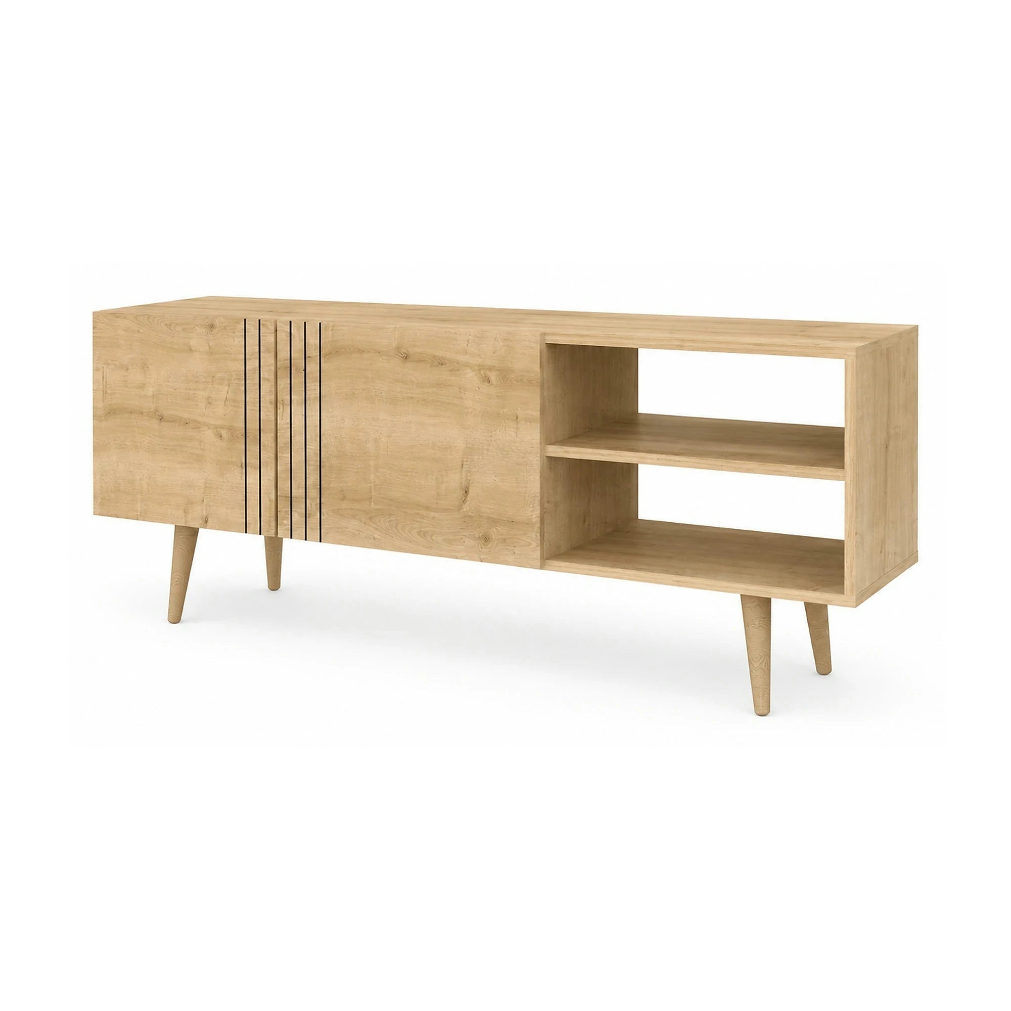Comoda TV RONAS, stejar, PAL melaminat, 160x35x39 cm