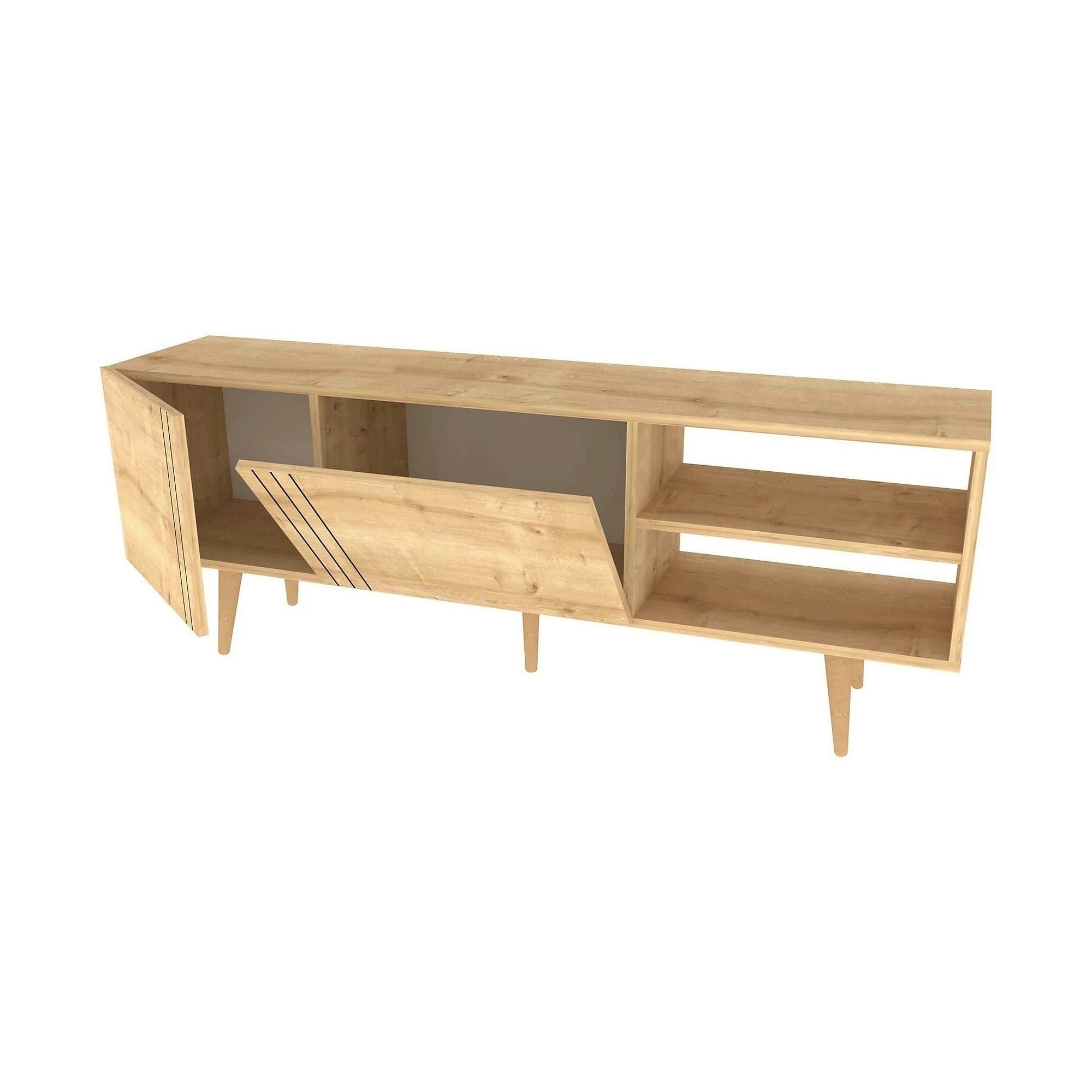 Comoda TV RONAS, stejar, PAL melaminat, 160x35x39 cm