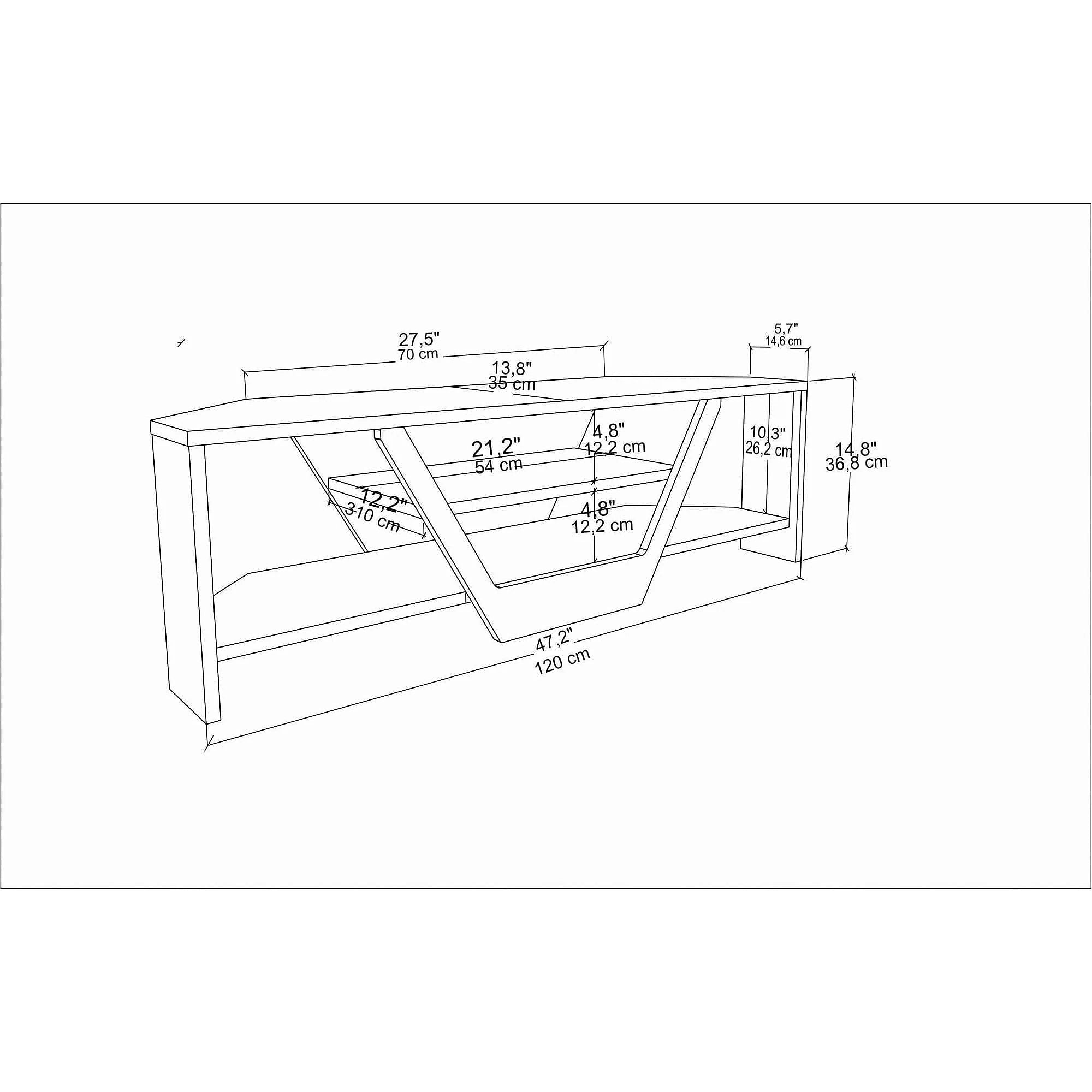 Comoda TV SARES, nuc/negru, PAL melaminat, 120x35x37 cm
