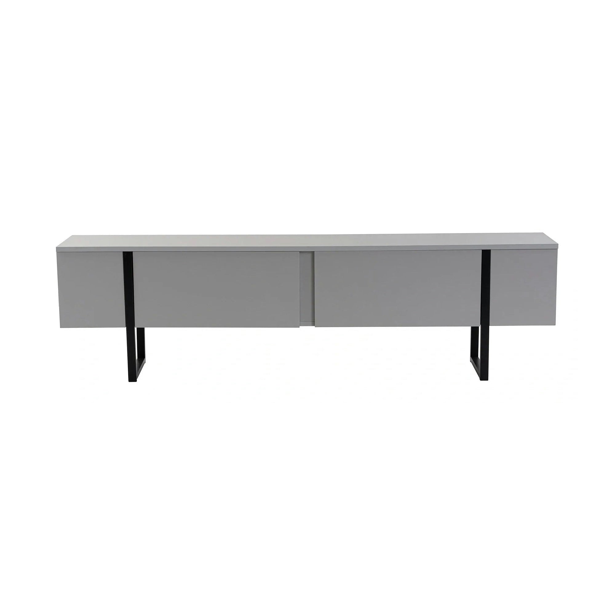 Comoda TV SERENITY, gri/negru, PAL/metal, 180x30x50 cm