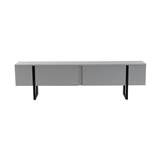 Comoda TV SERENITY, gri/negru, PAL/metal, 180x30x50 cm