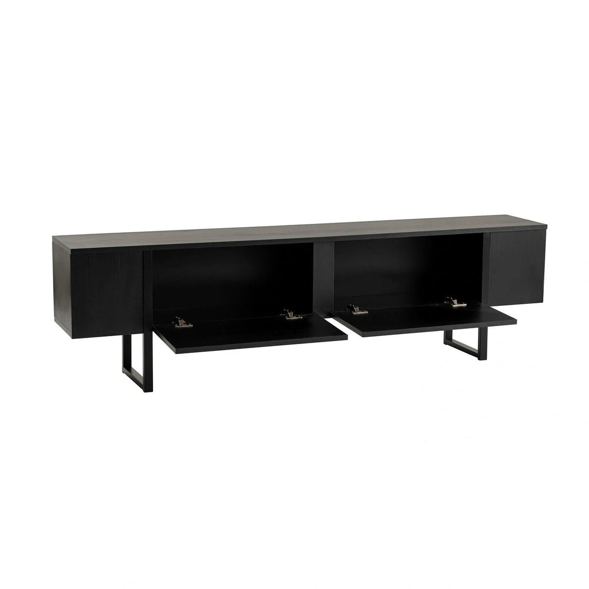 Comoda TV SERENITY, negru, PAL/metal, 180x30x50 cm