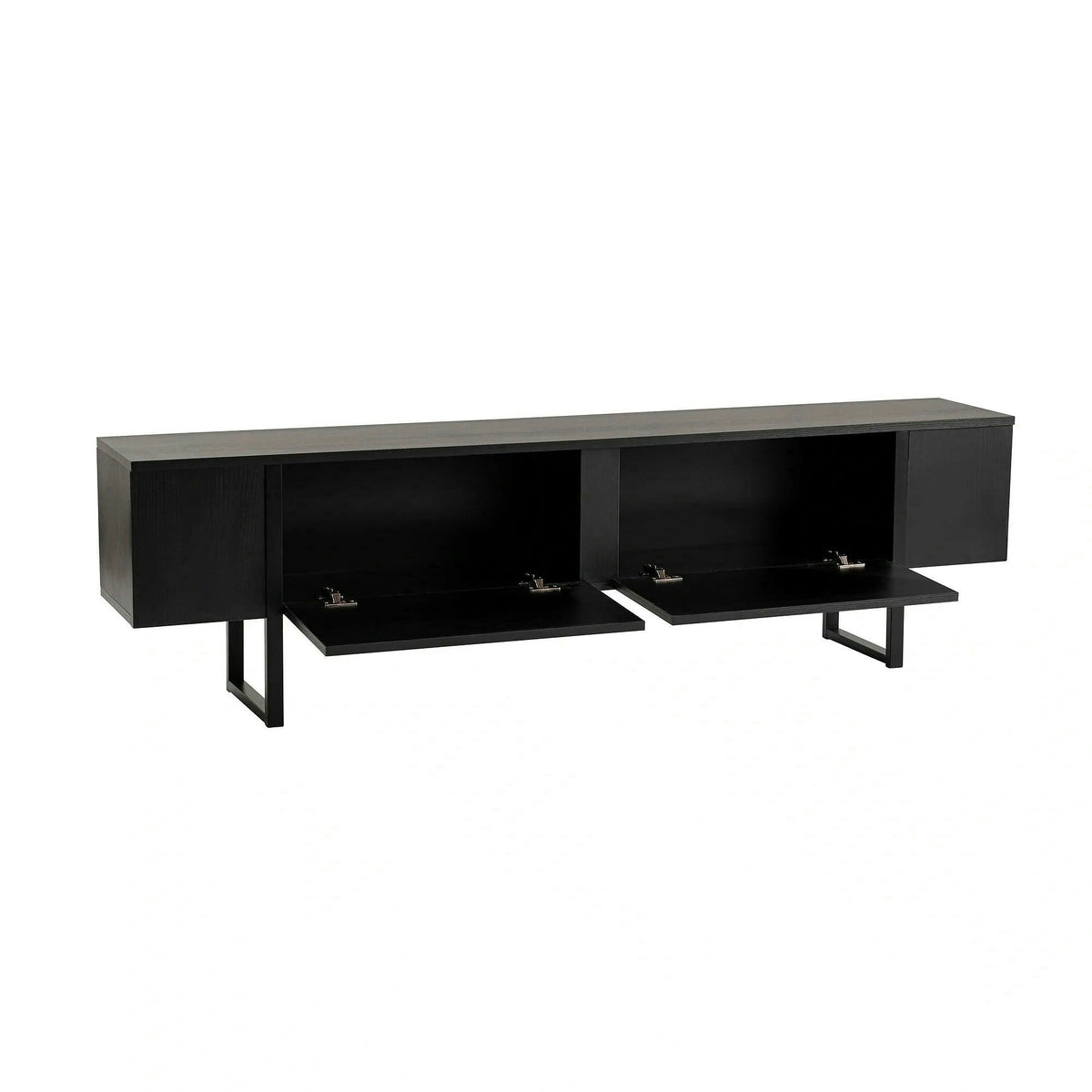Comoda TV SERENITY, negru, PAL/metal, 180x30x50 cm