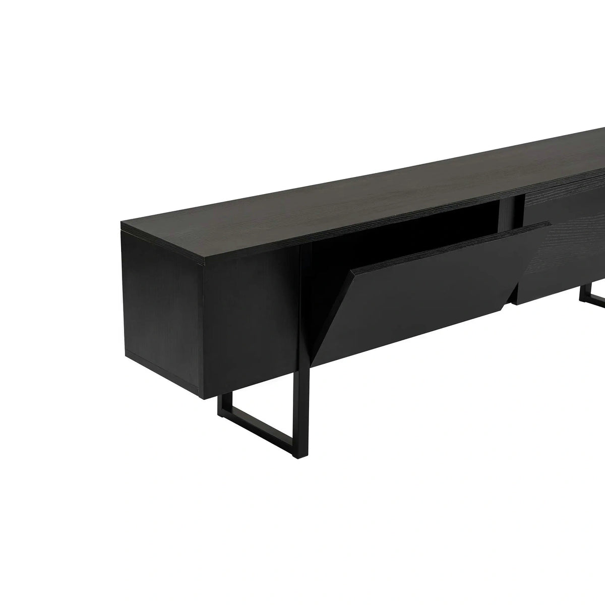 Comoda TV SERENITY, negru, PAL/metal, 180x30x50 cm
