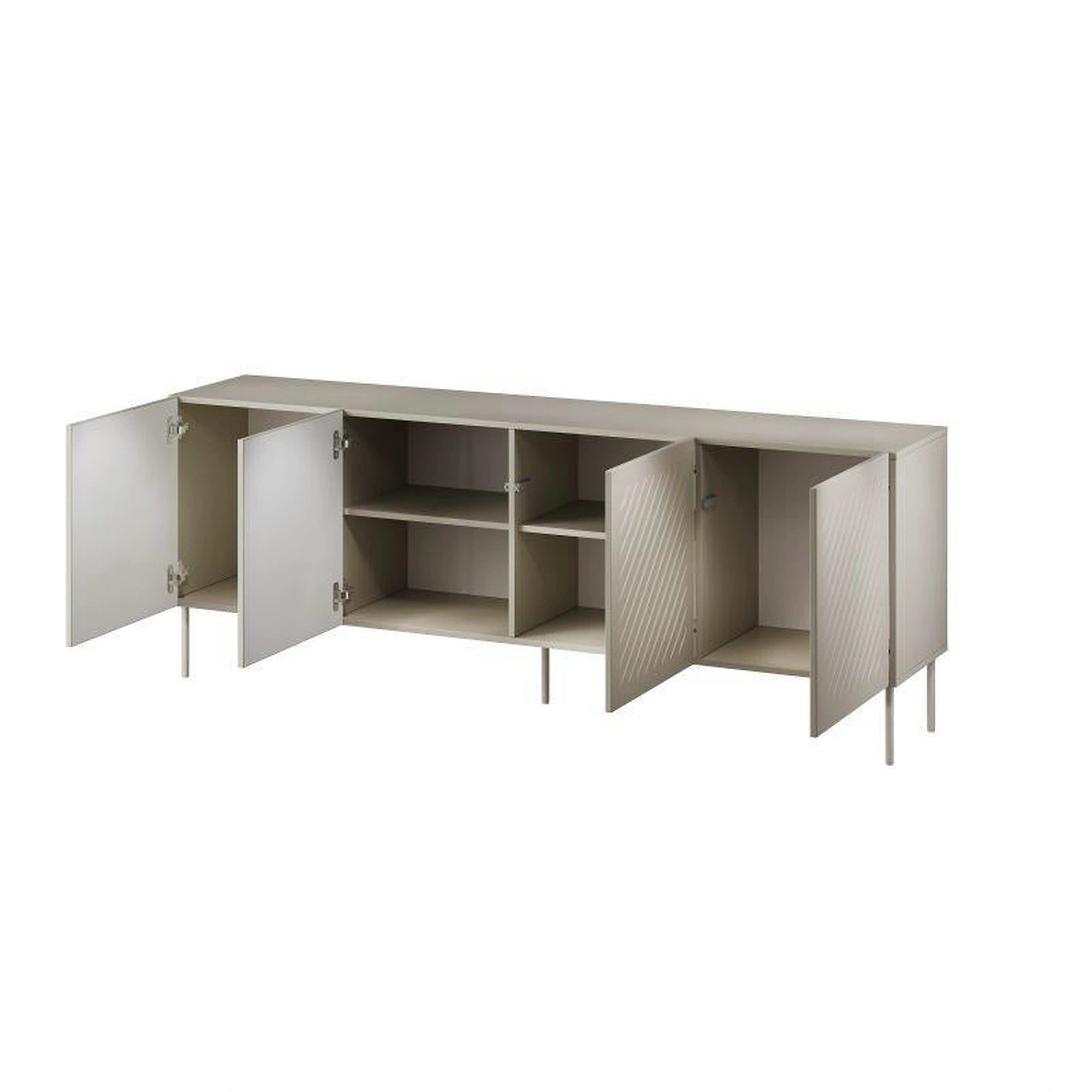 Comoda TV SIENA, bej, PAL laminat/metal, 201x40x60 cm