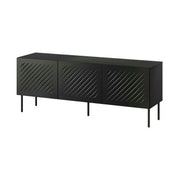 Comoda TV SIENA, negru, PAL laminat/metal, 151x40x60 cm