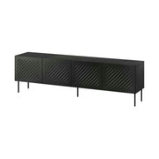 Comoda TV SIENA, negru, PAL laminat/metal, 201x40x60 cm