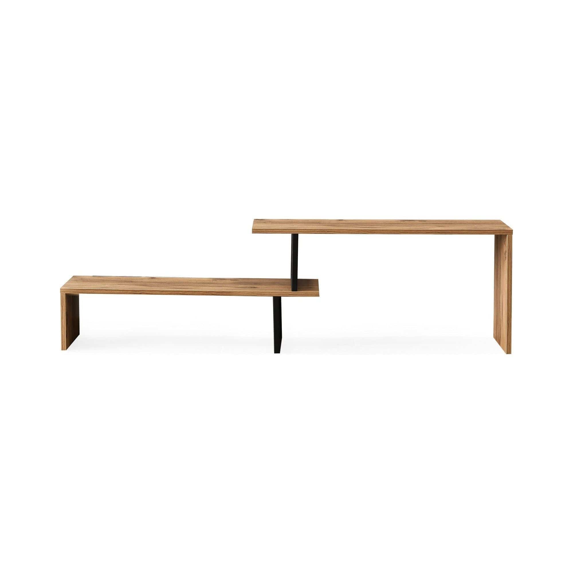 Comoda TV, stejar/negru, PAL, 153x30x44 cm