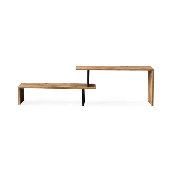 Comoda TV, stejar/negru, PAL, 153x30x44 cm