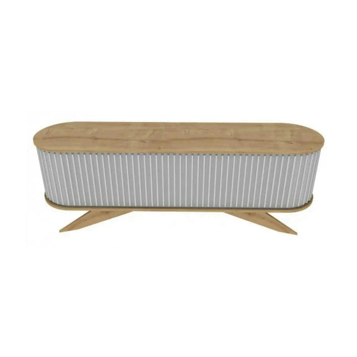 Comoda TV STOR, stejar/alb, PAL melaminat, 180x43x60 cm