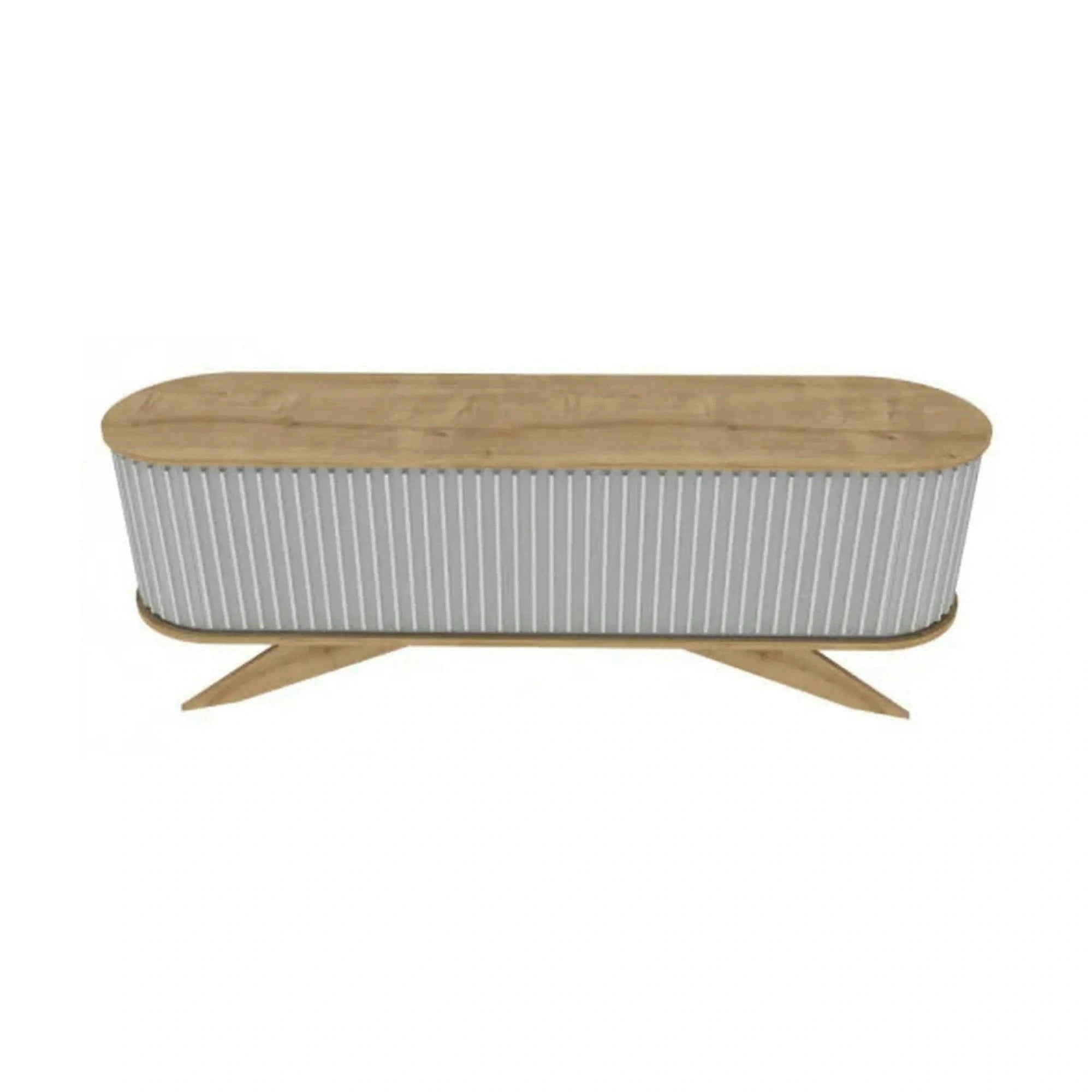 Comoda TV STOR, stejar/alb, PAL melaminat, 180x43x60 cm