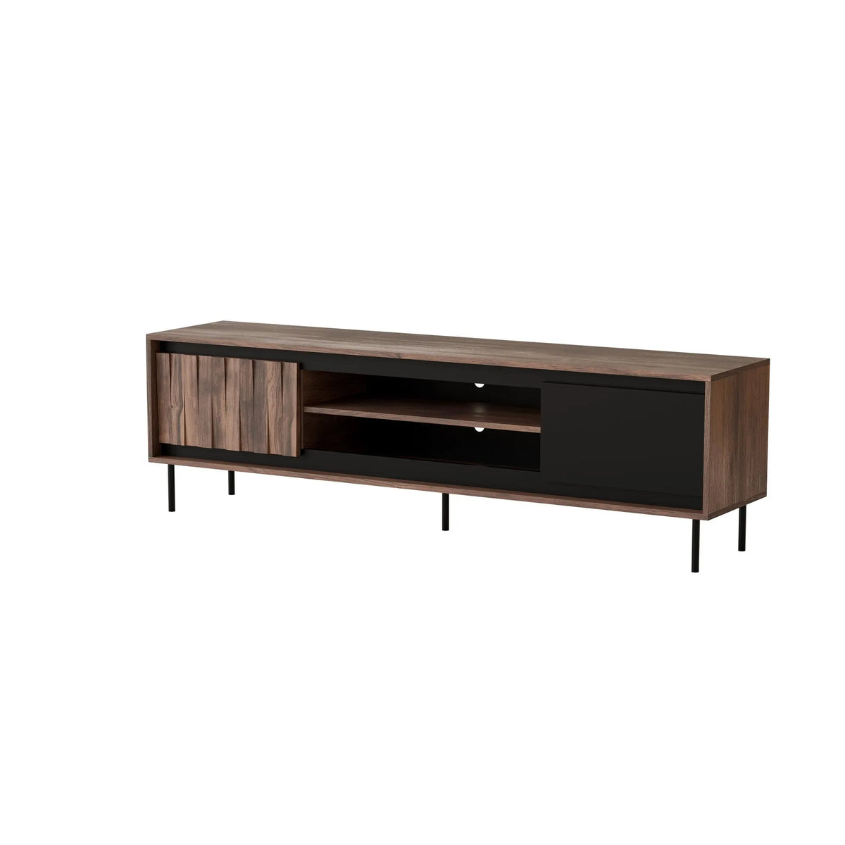 Comoda TV SWING RTV-1, nuc/negru, PAL laminat/metal, 180x40x53 cm