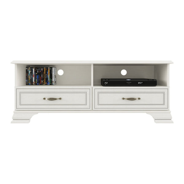 Comoda TV TIFFANY, alb vintage, PAL laminat, 130x37x51 cm