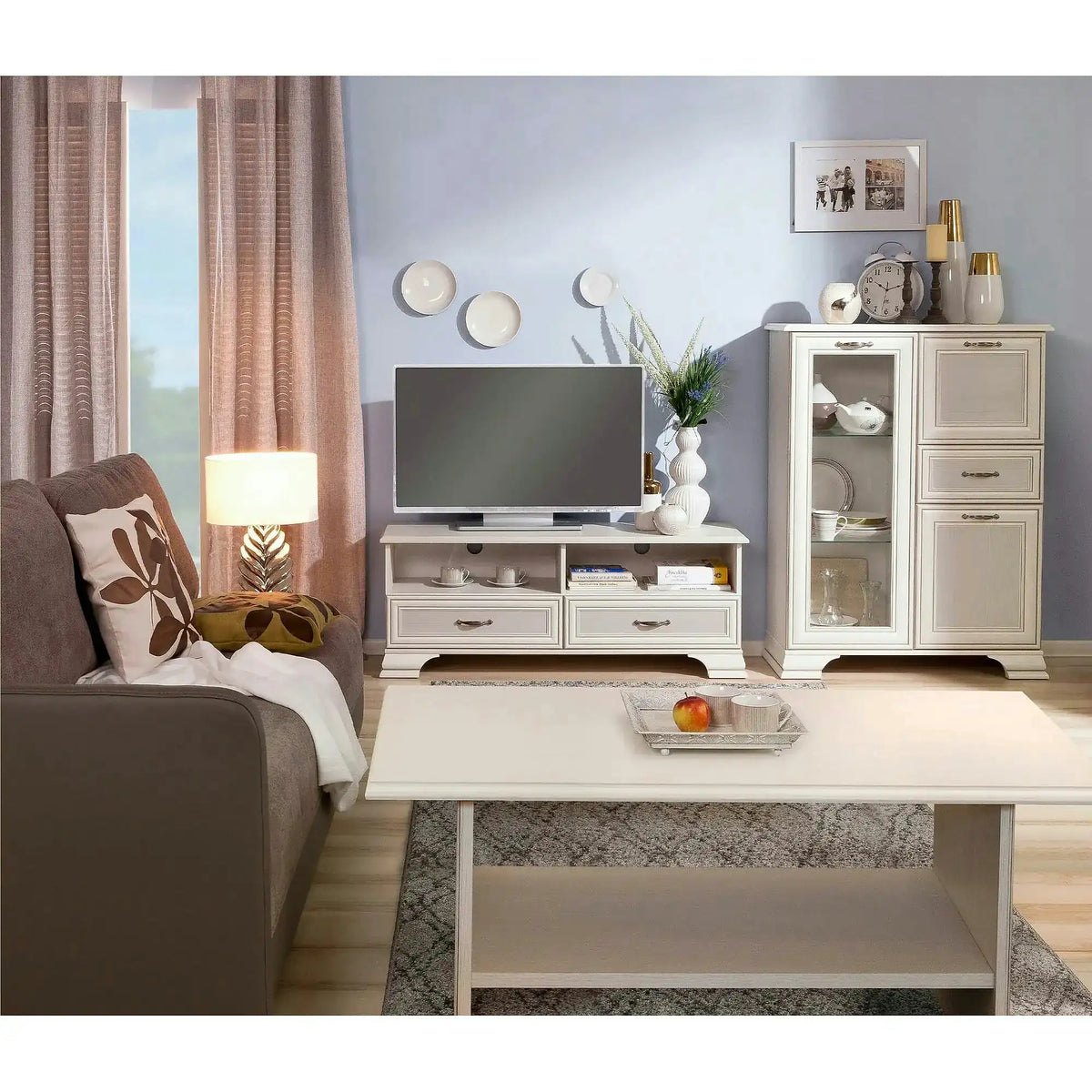 Comoda TV TIFFANY II, grej, PAL laminat, 130x37x50 cm