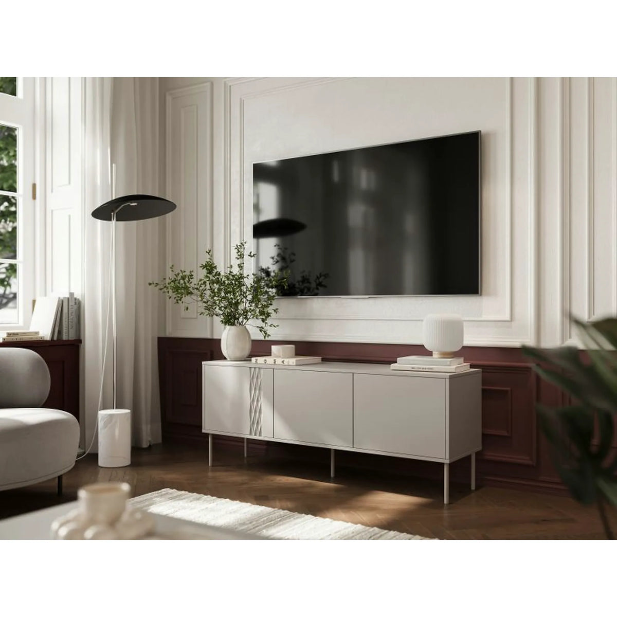 Comoda TV TRESSE, bej, PAL, 150x40x55 cm