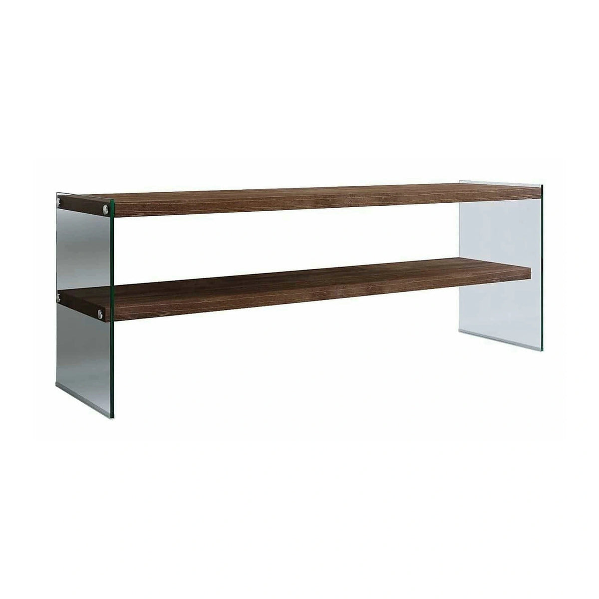 Comoda TV TV103, nuc, sticla/lemn, 120x35x45 cm