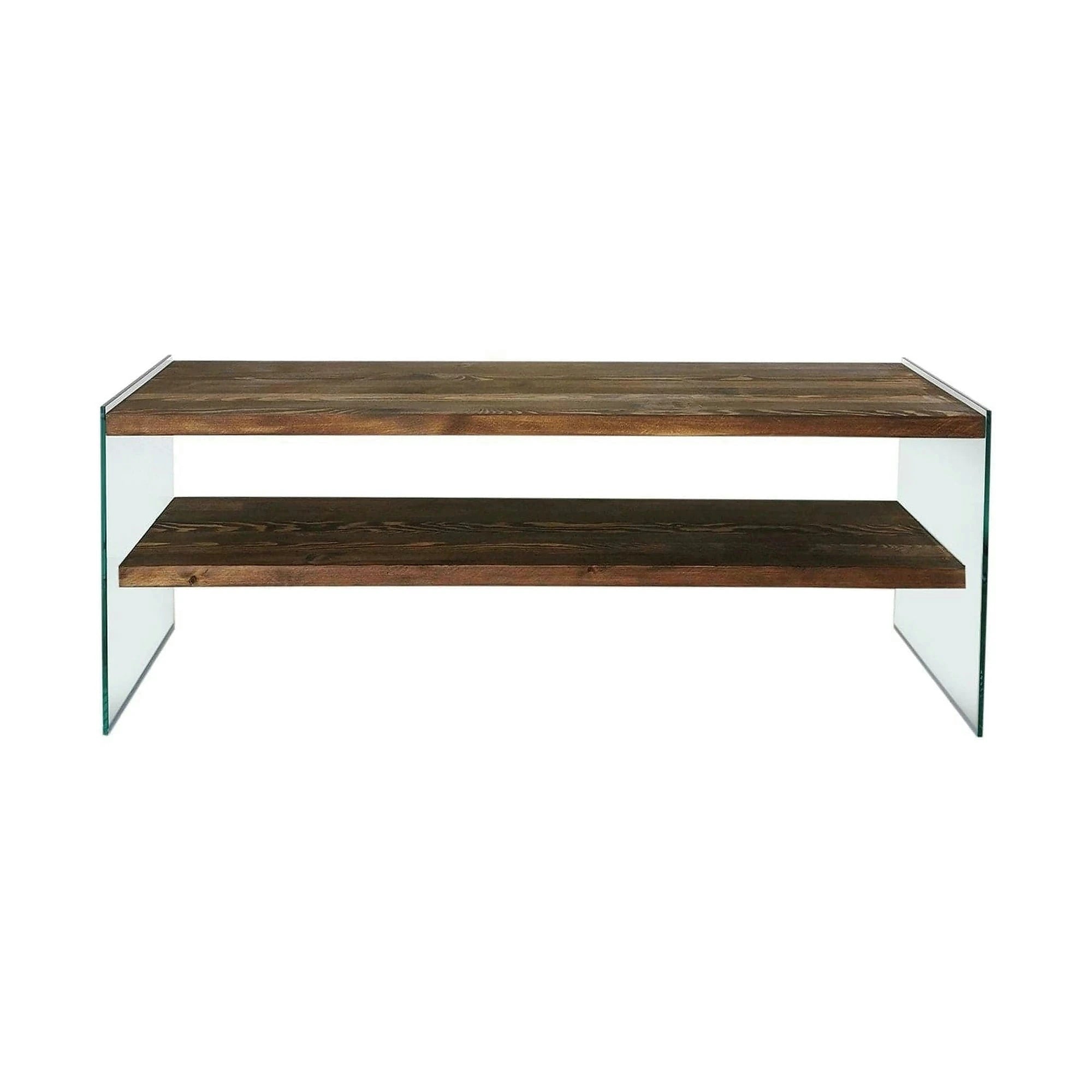 Comoda TV TV103, nuc, sticla/lemn, 120x35x45 cm