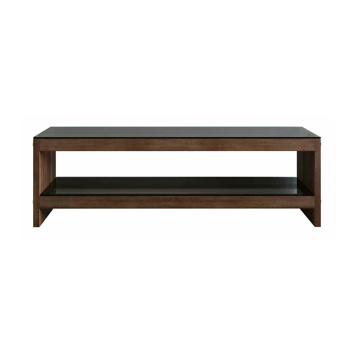Comoda TV TV301, nuc, lemn/sticla, 140x40x45 cm