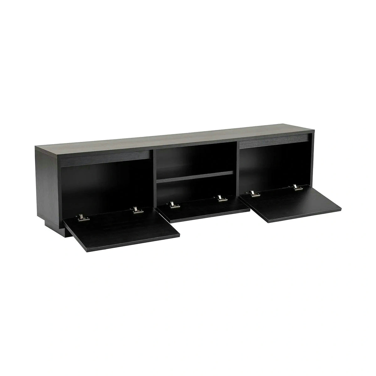 Comoda TV VANGUARD, negru, PAL, 160x30x42 cm