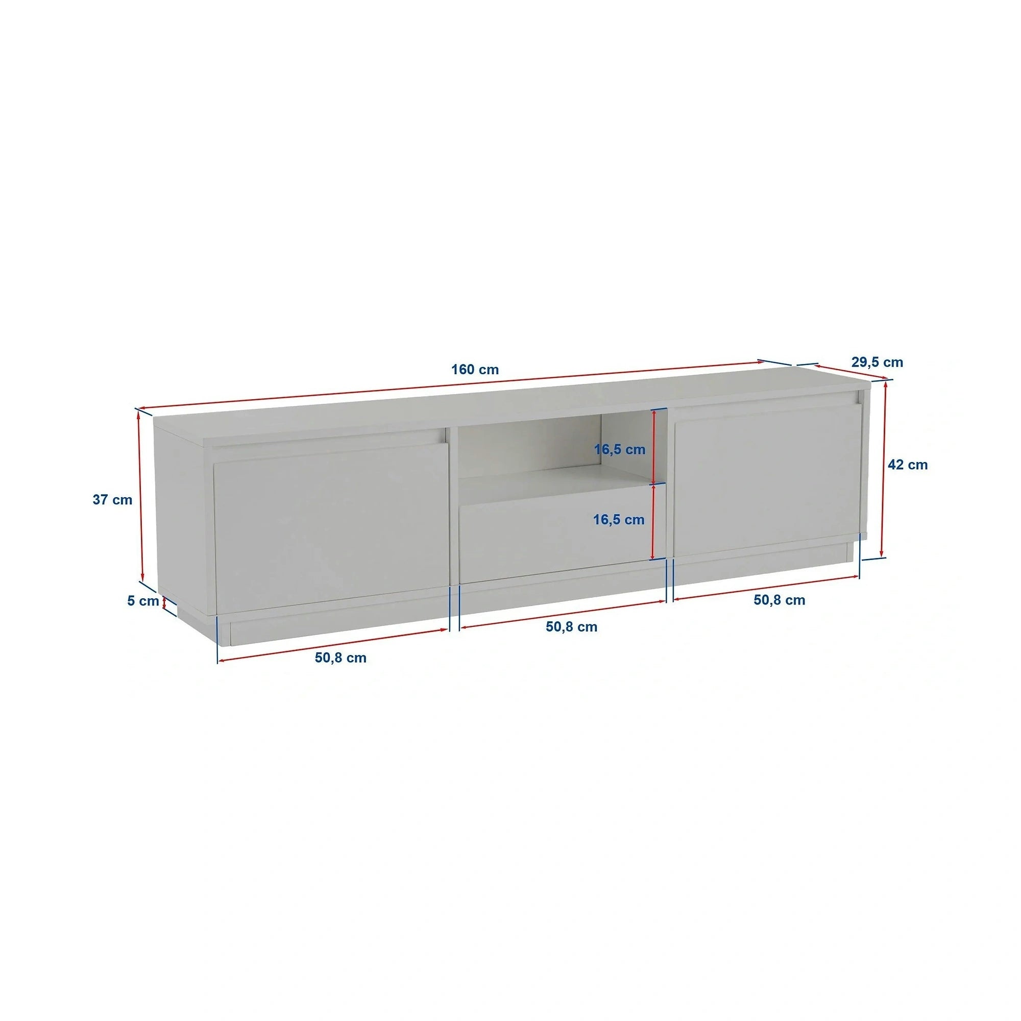 Comoda TV VANGUARD, negru, PAL, 160x30x42 cm