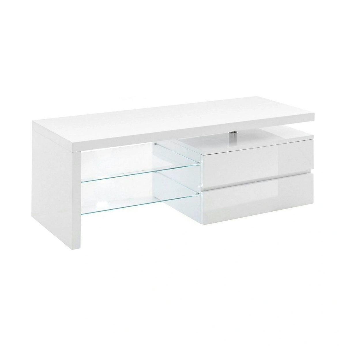 Comoda TV VIOLA, alb lucios, 120x43x42 cm