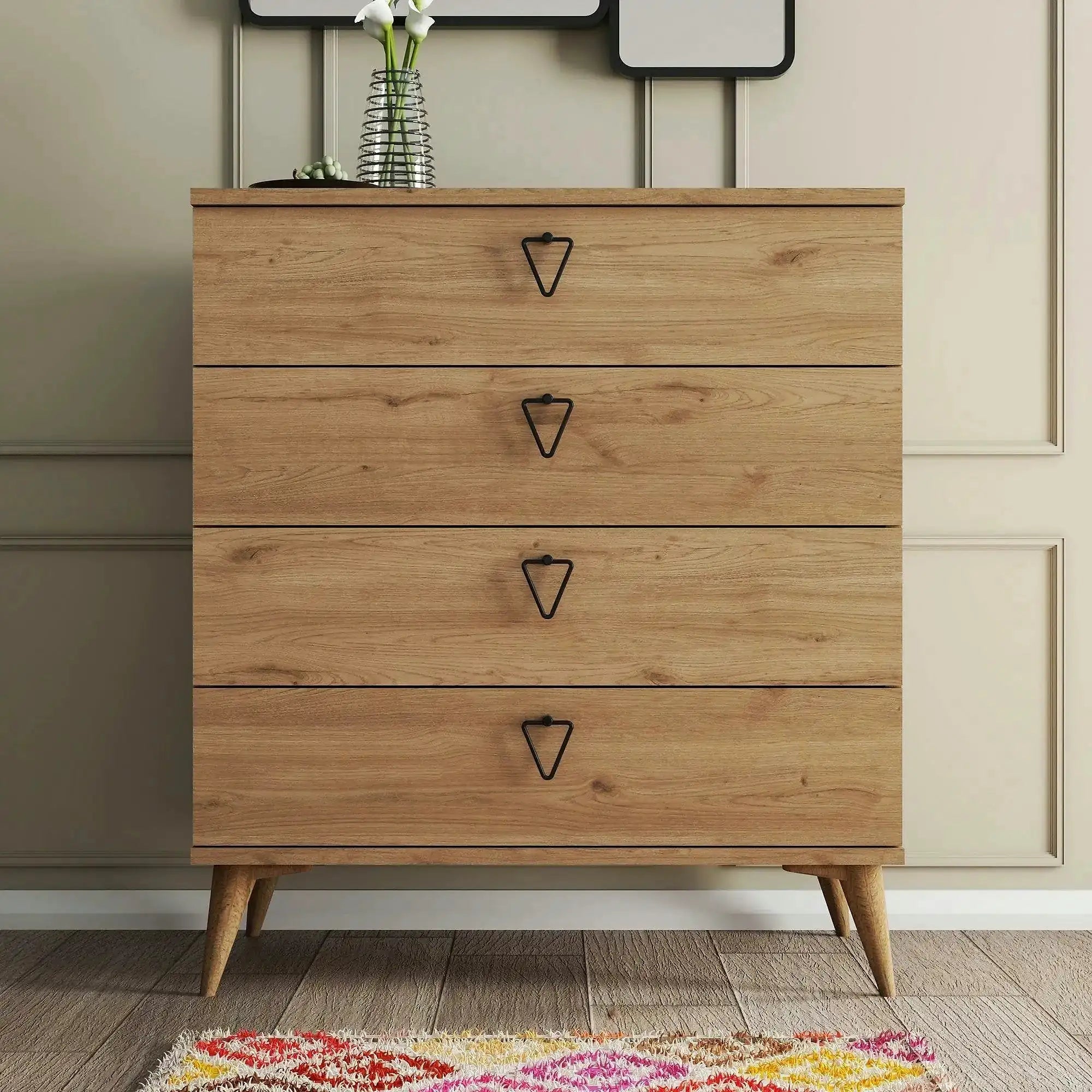 Comoda VERSA-CE, 3612, stejar, PAL melaminat, 80x45x91 cm