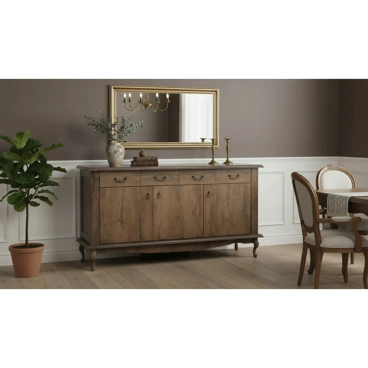 Comoda VILAR DA6, stejar lefkas, DTD laminat, 175x47x89 cm