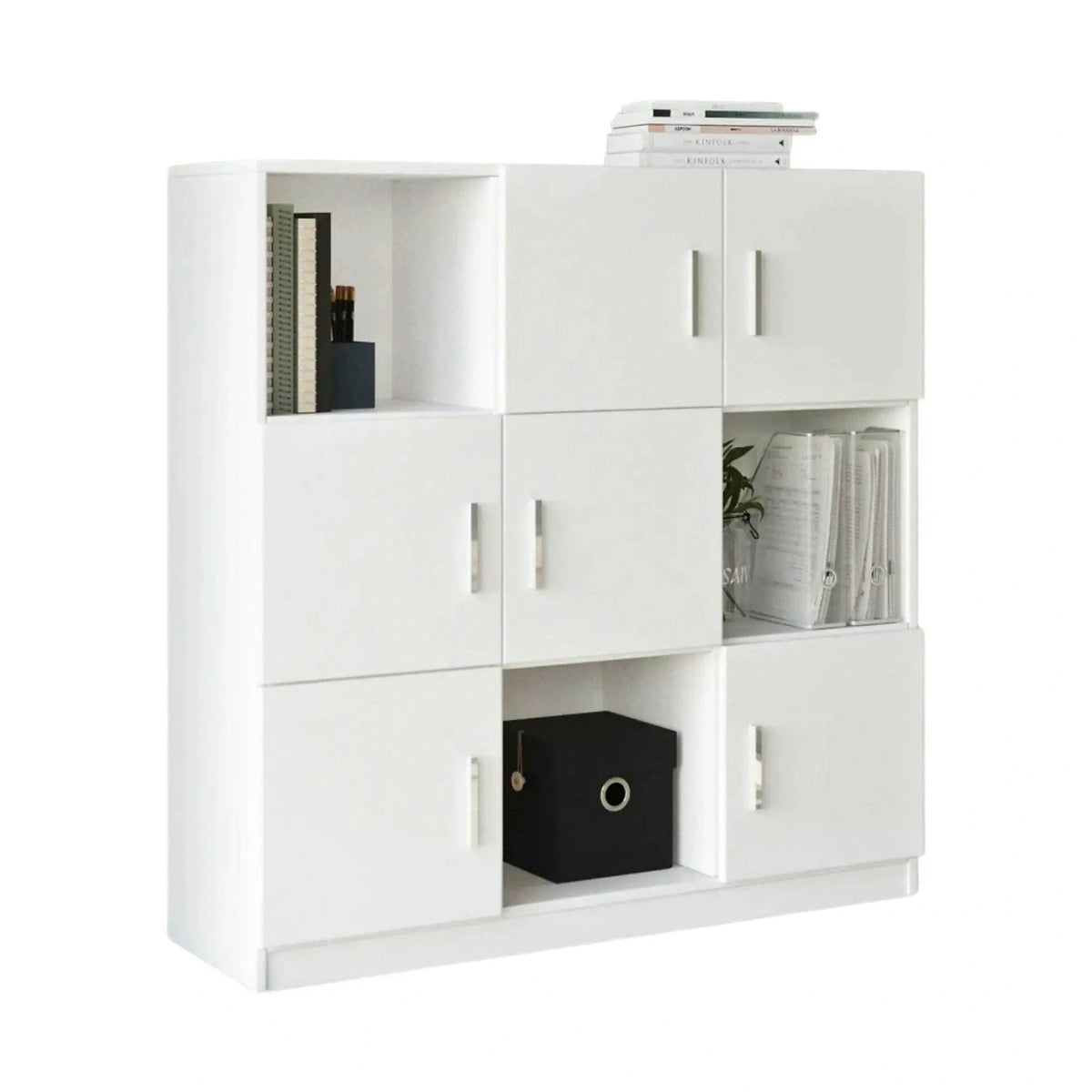 Comoda VO7-W, alb, PAL melaminat, 120x38x122 cm