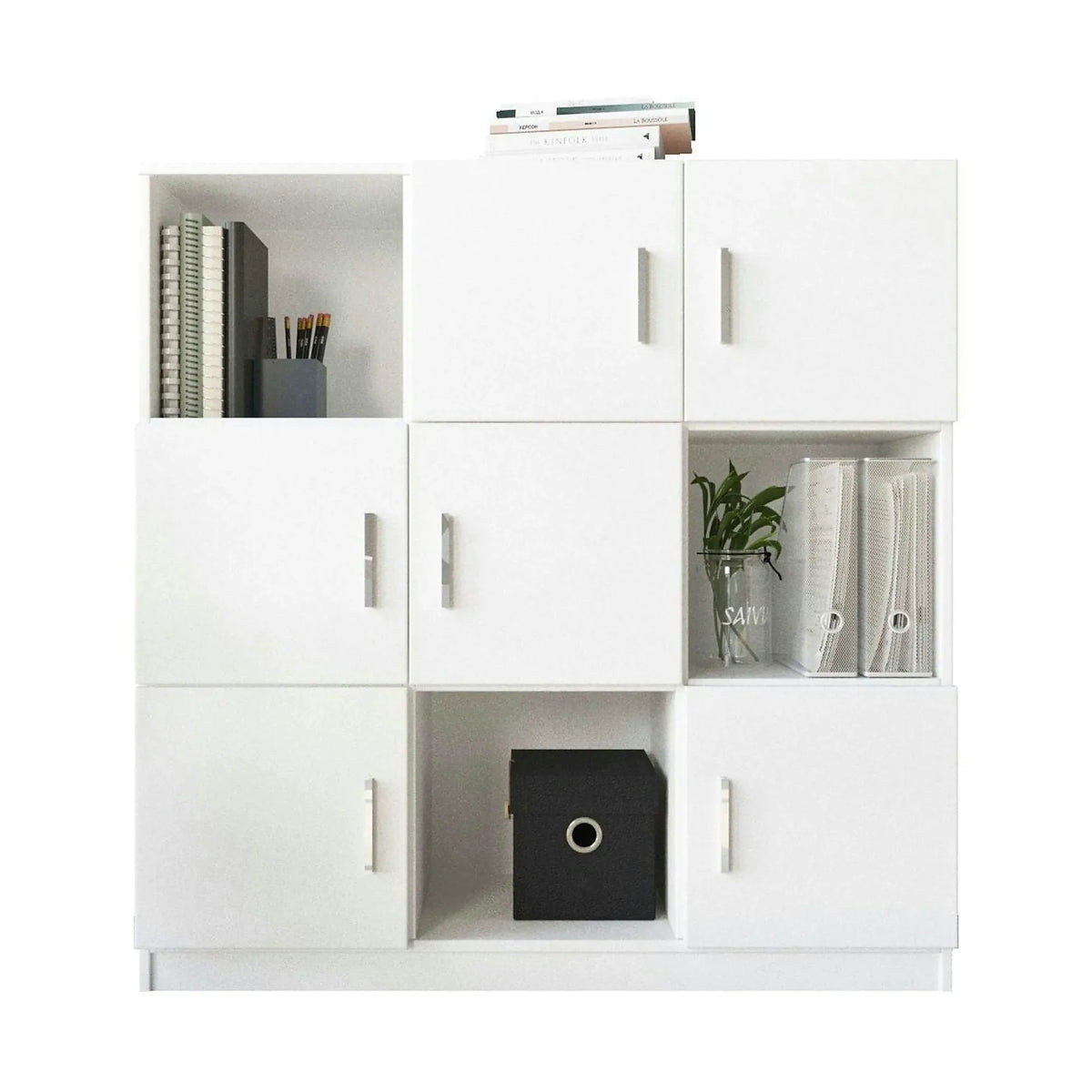 Comoda VO7-W, alb, PAL melaminat, 120x38x122 cm