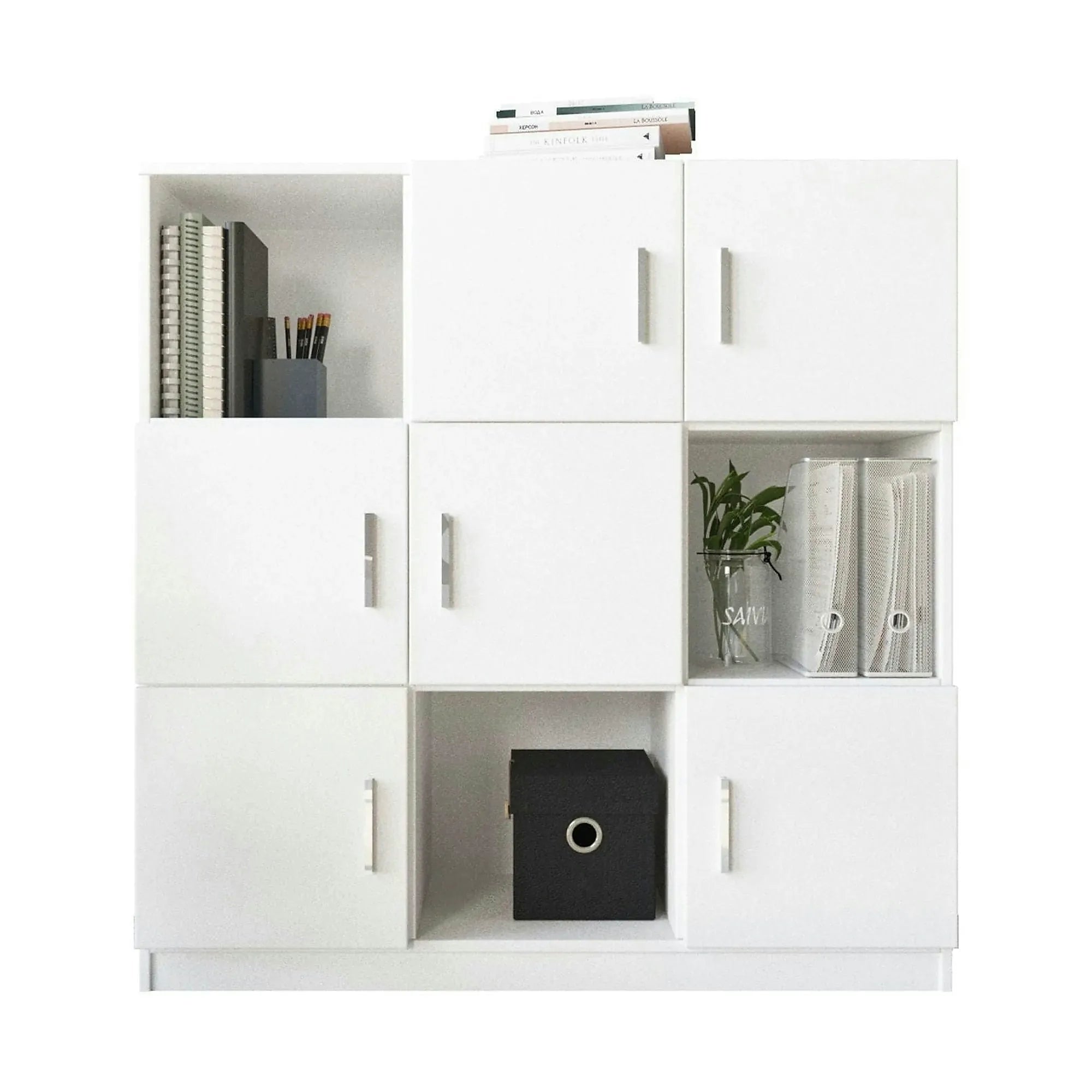 Comoda VO7-W, alb, PAL melaminat, 120x38x122 cm