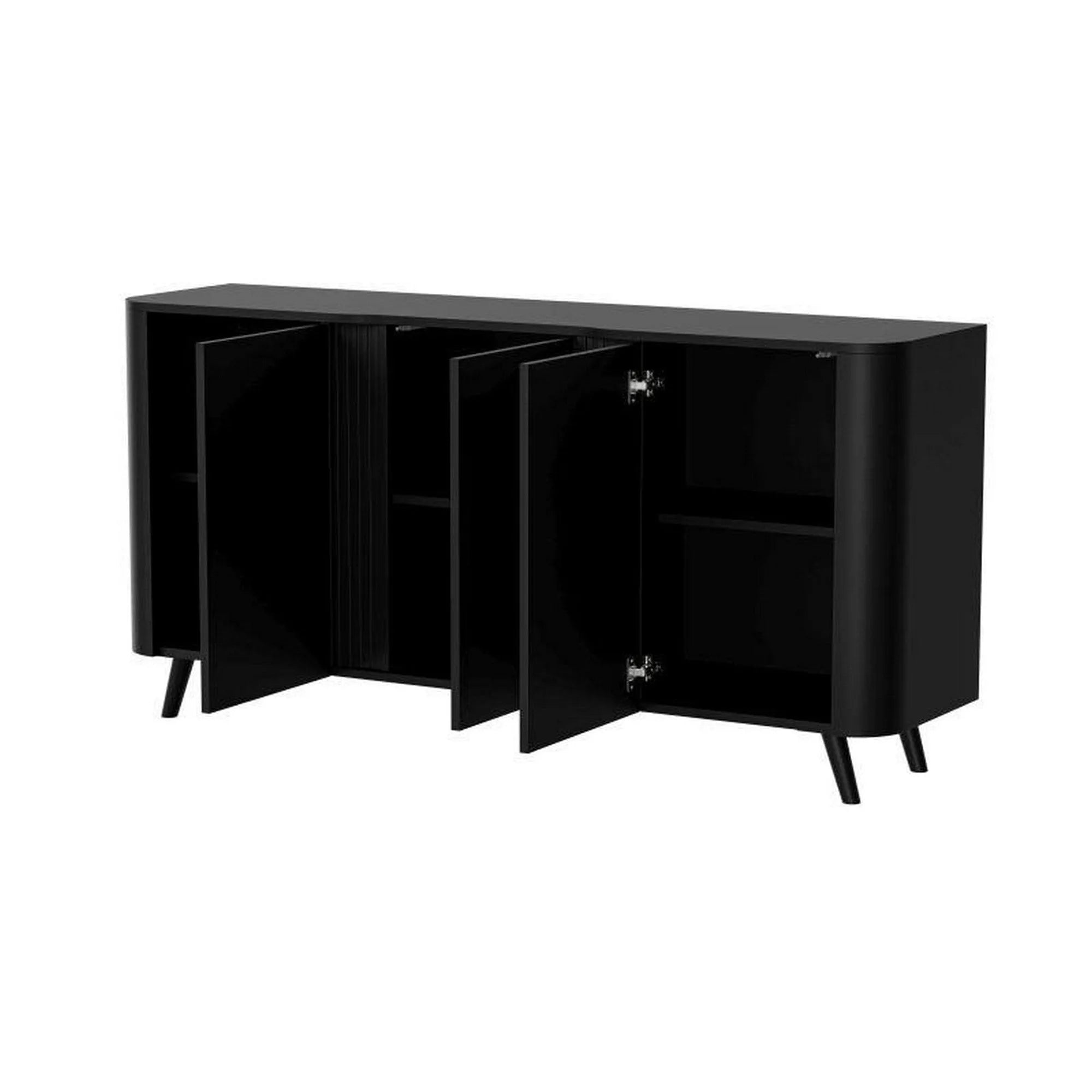 Comoda VOLARE, negru, PAL laminat, 151x39x75 cm