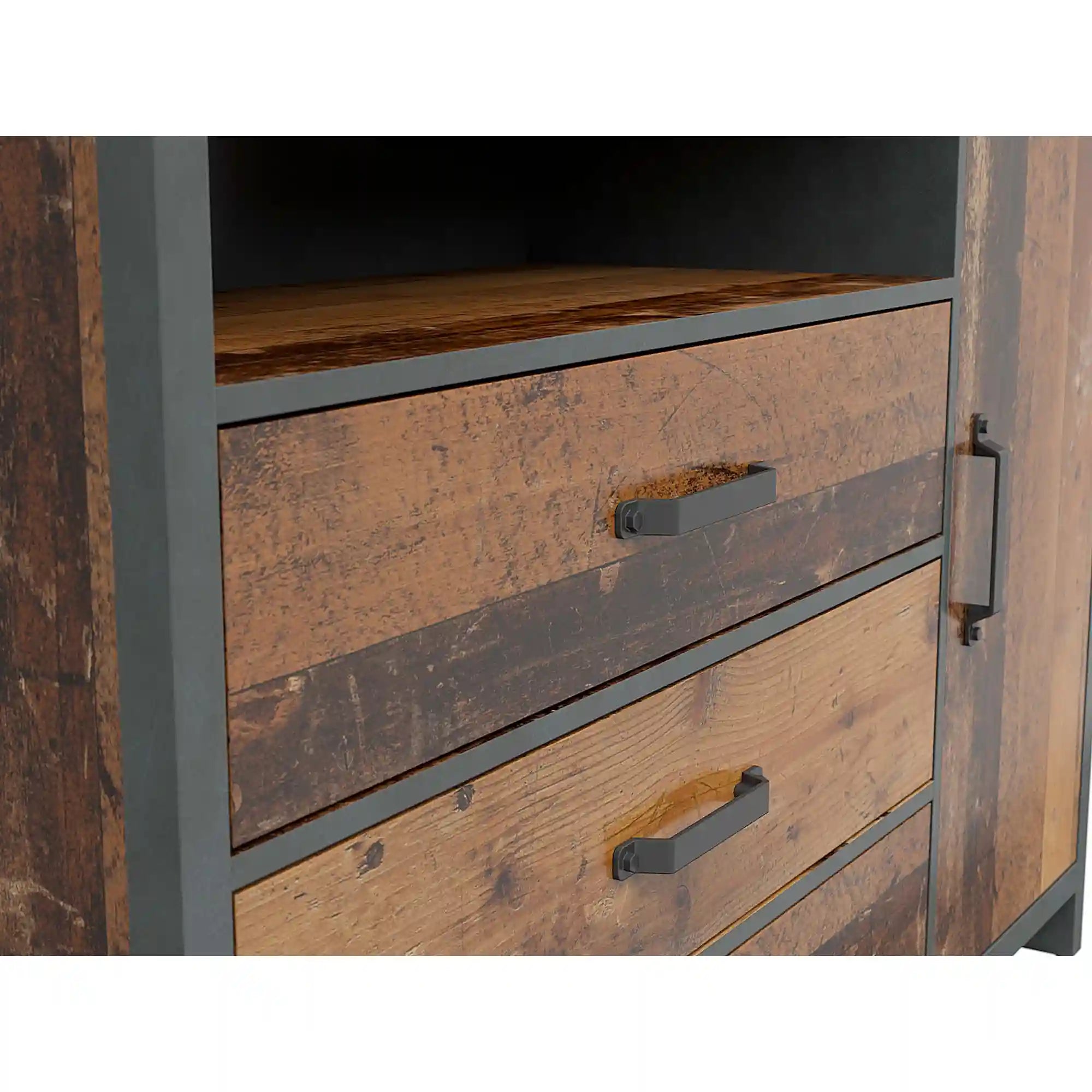 Comoda WESTON, maro/gri grafit, PAL laminat, 131x40x91 cm