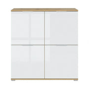 Comoda ZELE KOM4D, alb/stejar wotan, PAL, 104x41x106 cm