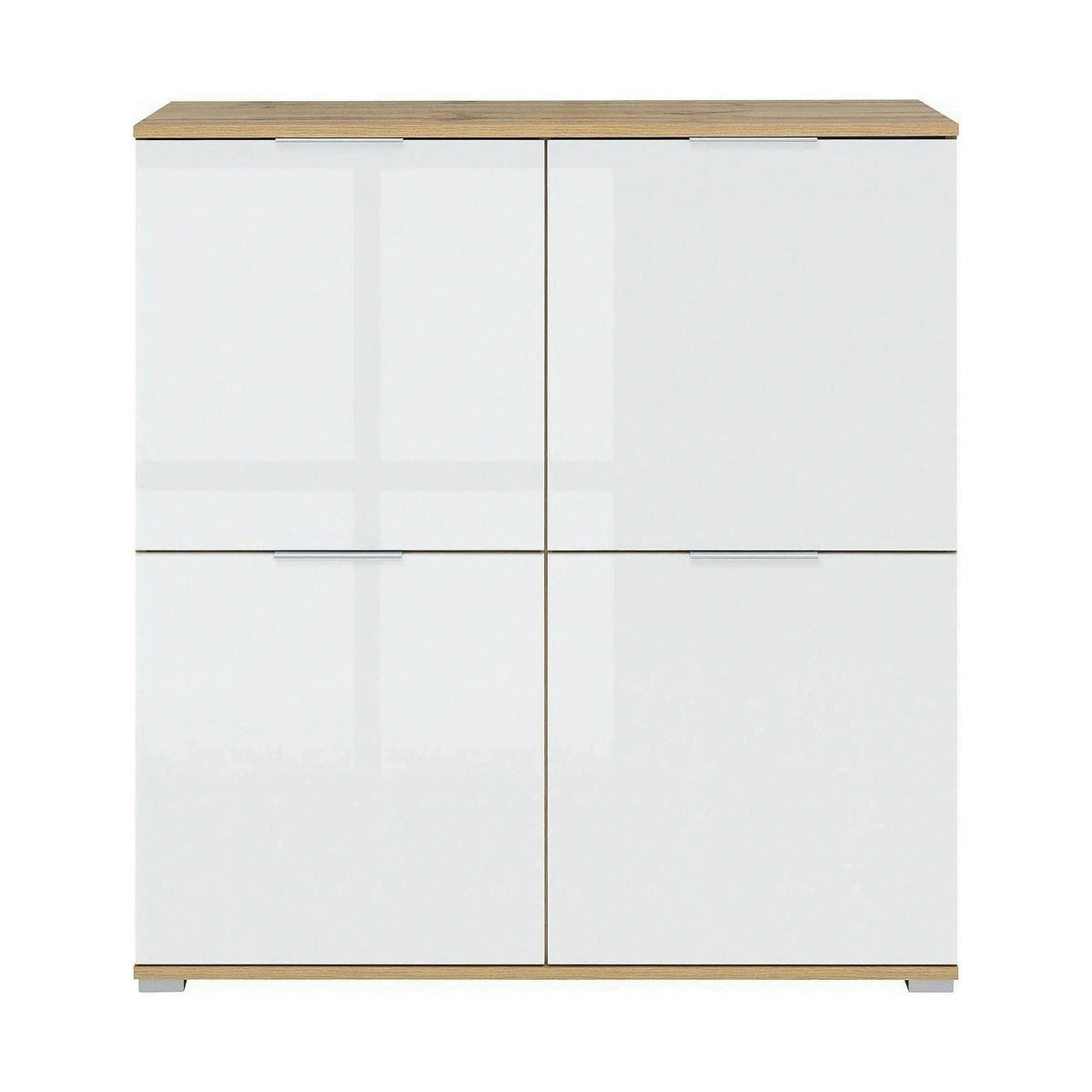 Comoda ZELE KOM4D, alb/stejar wotan, PAL, 104x41x106 cm