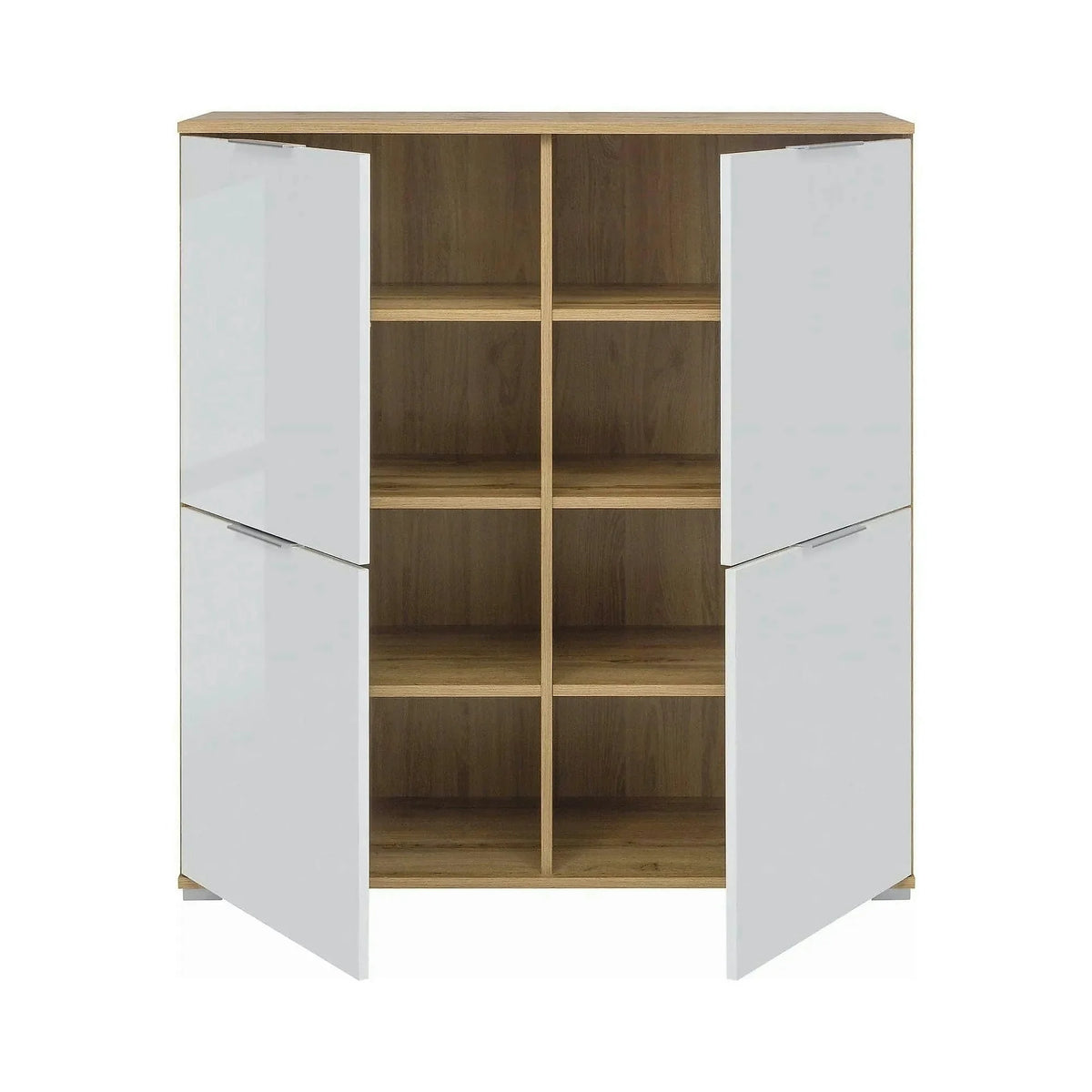 Comoda ZELE KOM4D, alb/stejar wotan, PAL, 104x41x106 cm