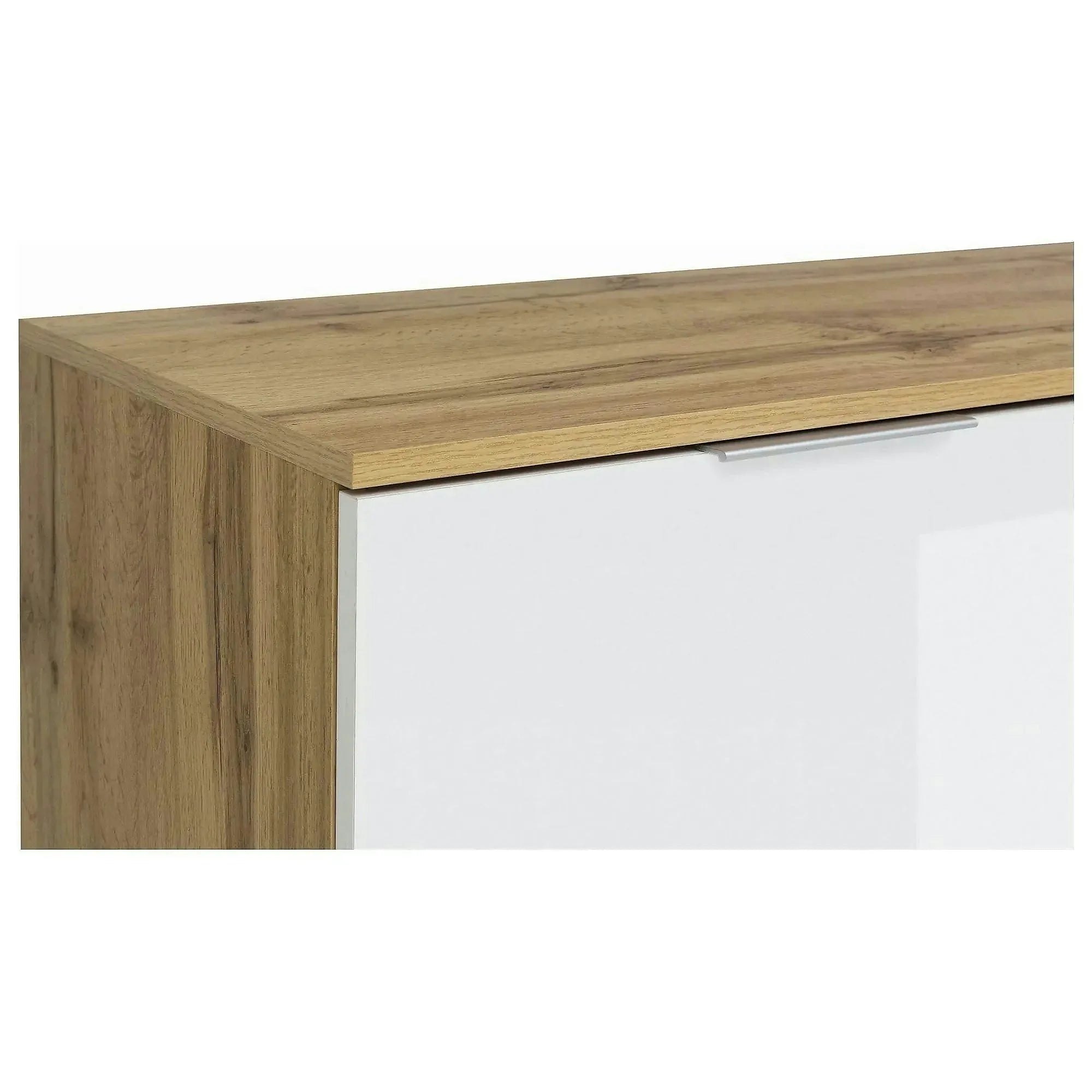 Comoda ZELE KOM4D, alb/stejar wotan, PAL, 104x41x106 cm