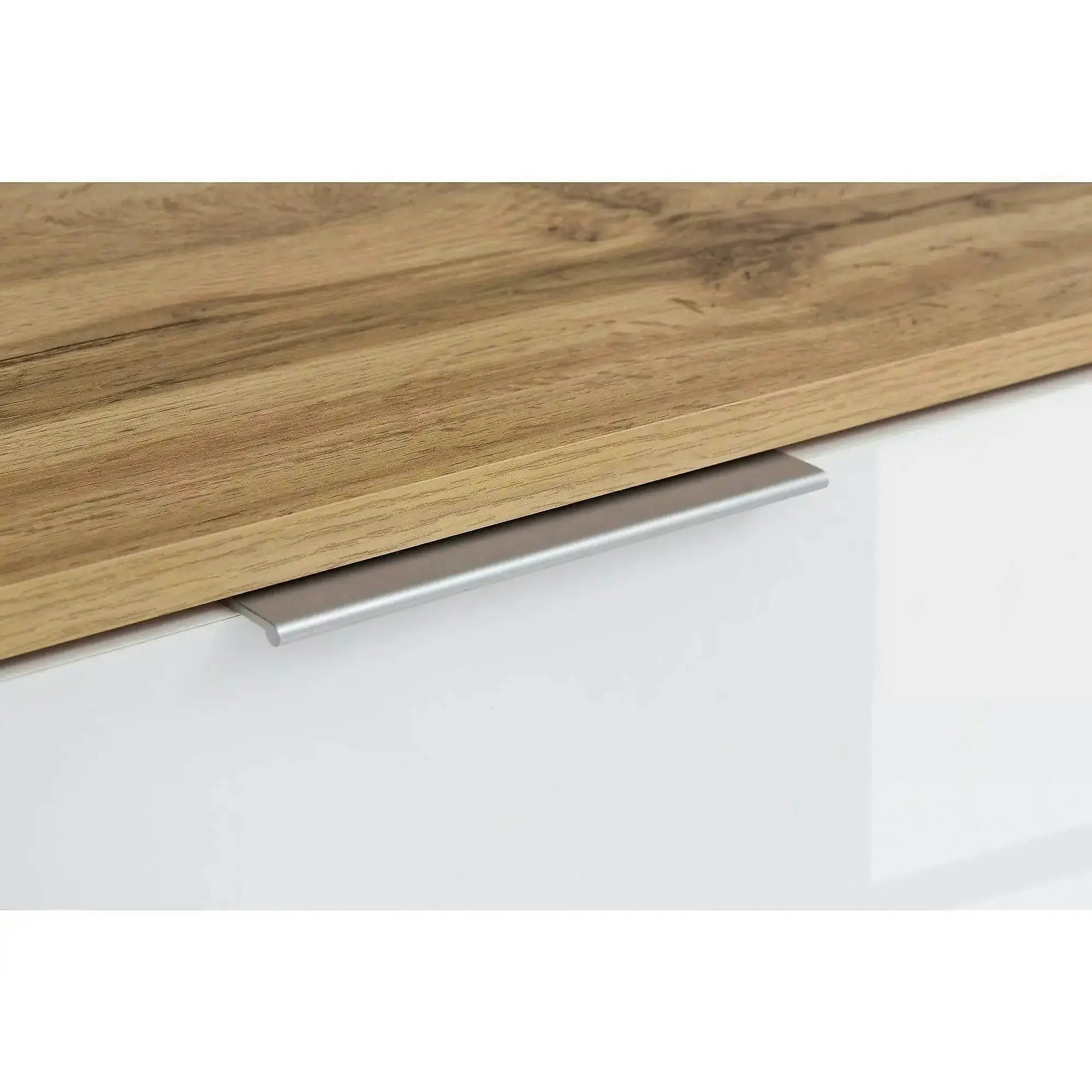 Comoda ZELE KOM4D, alb/stejar wotan, PAL, 104x41x106 cm