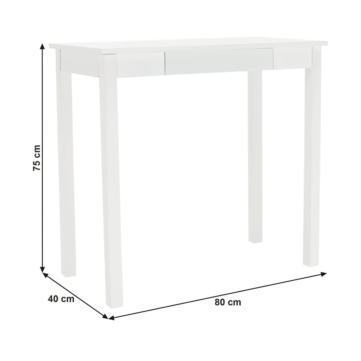 Consola AMYNTAS, alb, 80x40x75 cm