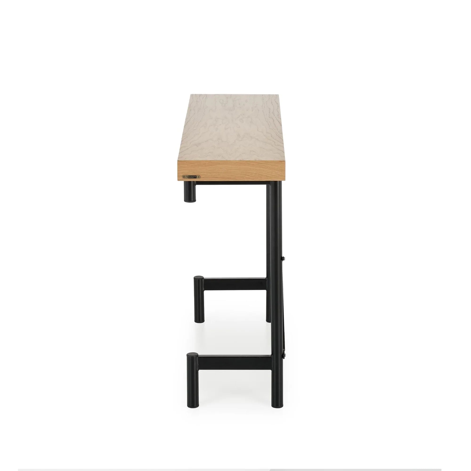 Consola INFERNO, stejar/negru, 106x30x77 cm