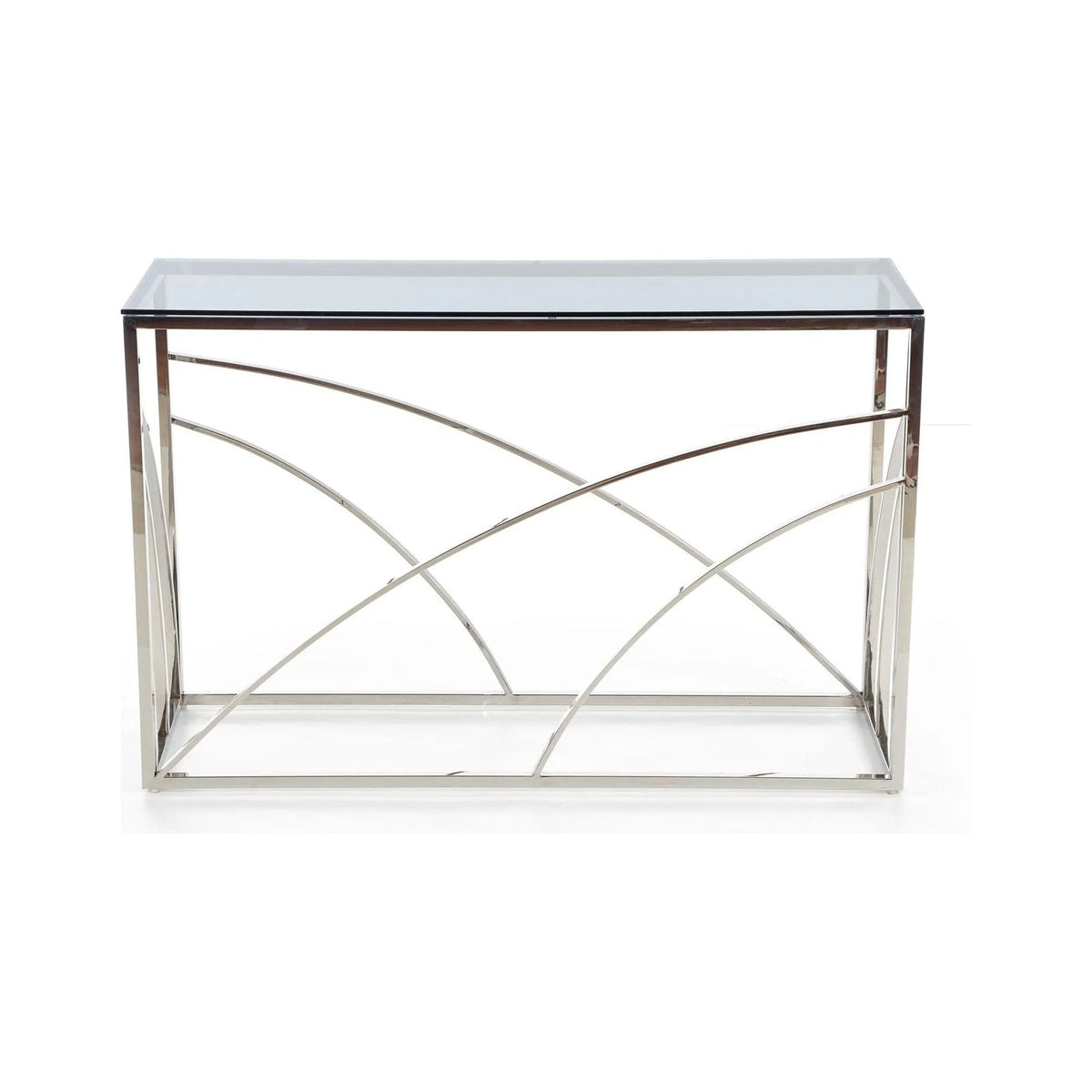 Consola KN5, negru fumuriu/crom, sticla securizata/otel, 120x40x78 cm