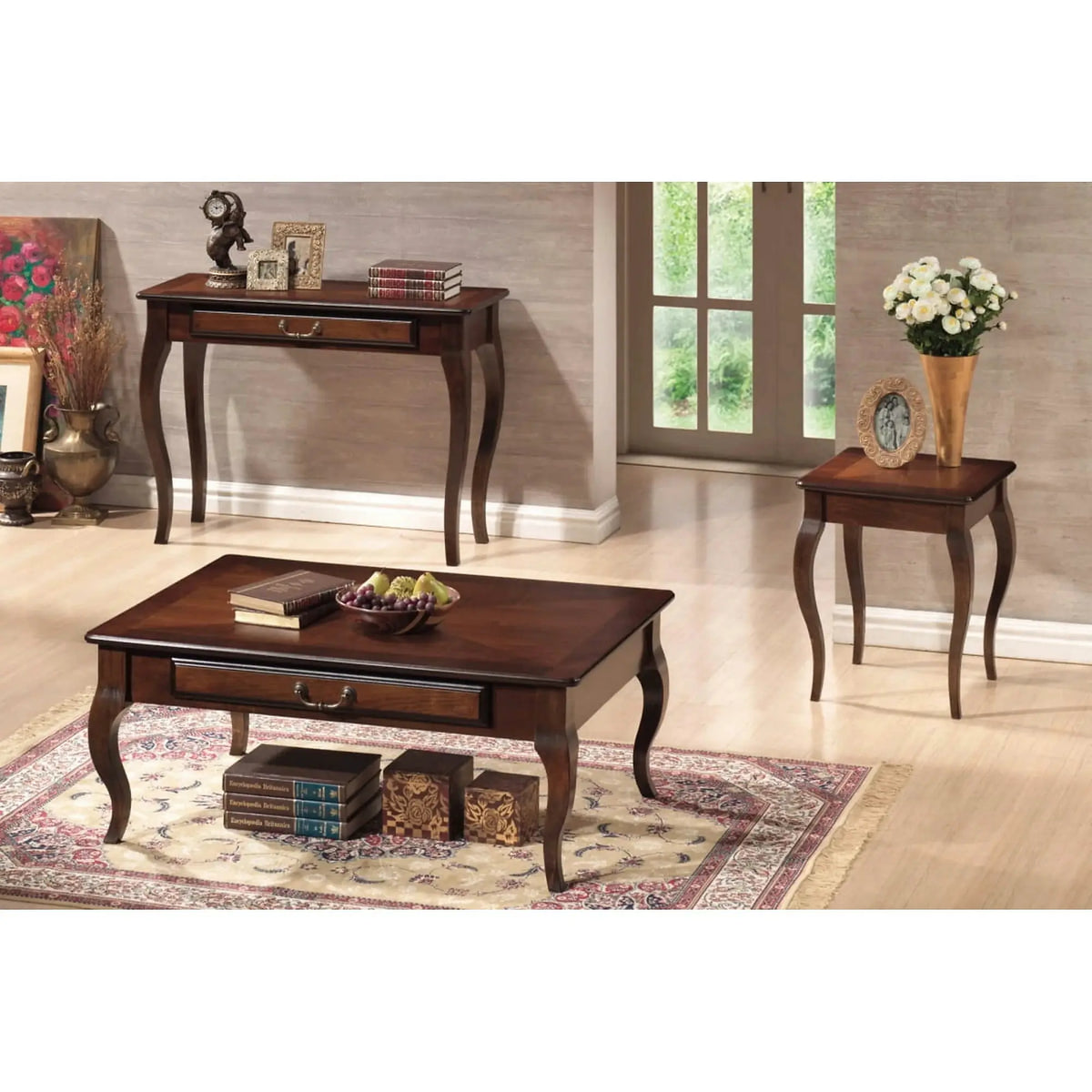 Consola lemn hol PADOVA D, nuc, 104x40x75 cm