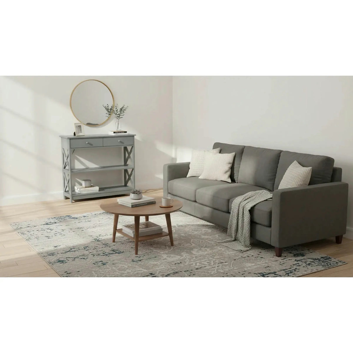Consola LOMIR, gri, 87x30x80 cm