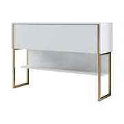 Consola LUXE, alb/auriu, PAL melaminat/metal, 120x30x80 cm