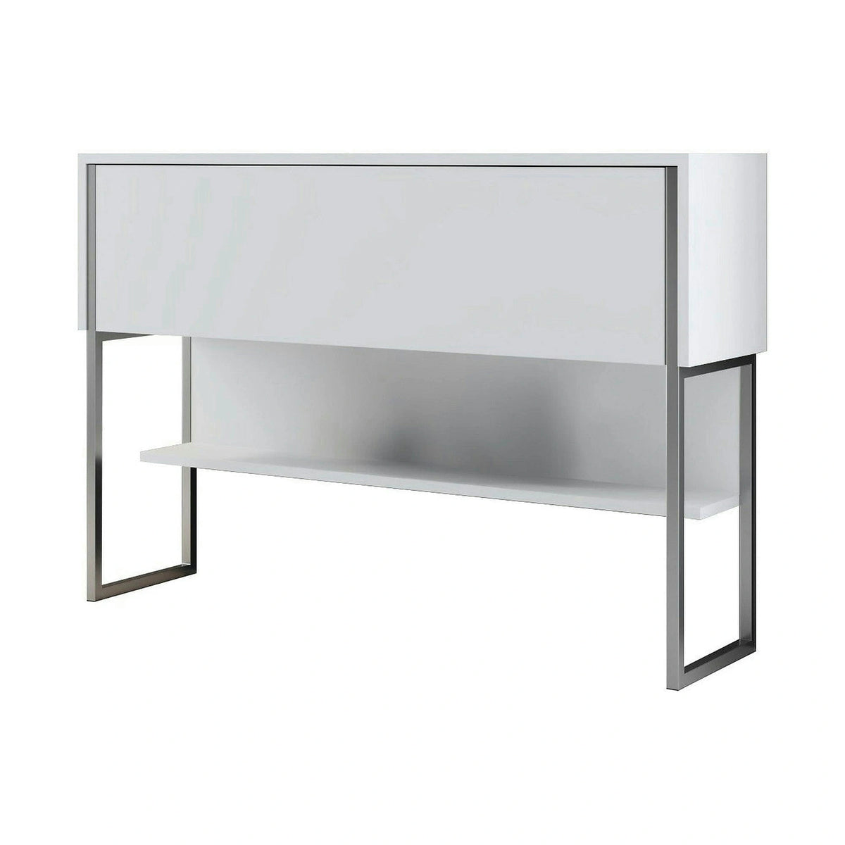 Consola LUXE, alb/crom, PAL melaminat/metal, 120x30x80 cm