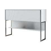 Consola LUXE, alb/crom, PAL melaminat/metal, 120x30x80 cm